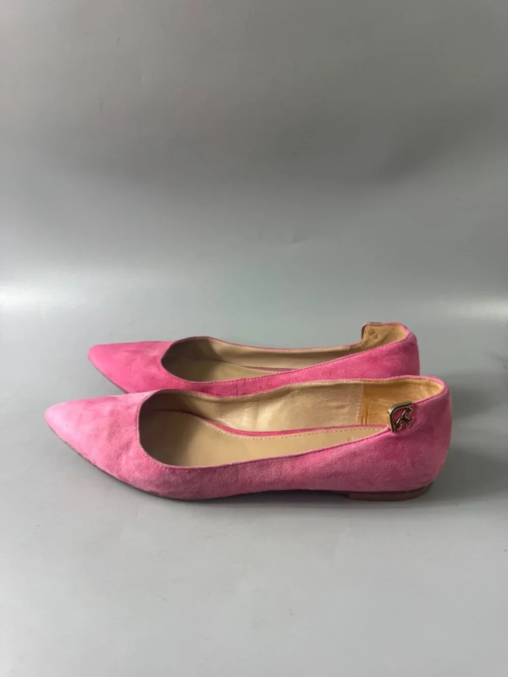 Tory Burch Pink Suede Pointed Flats, Size 7 M